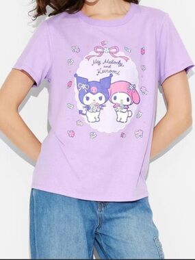 Sanrio XXL New Purple My Melody & Kuromi Graphic Tee Short Sleeve